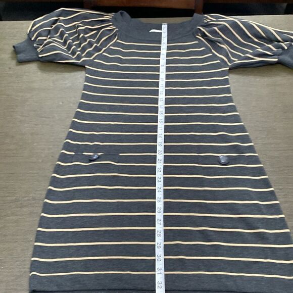 Coldwater Creek Women's Gray Striped Short Sleeve Knit Dress Size XS (4-6) - Picture 9 of 11